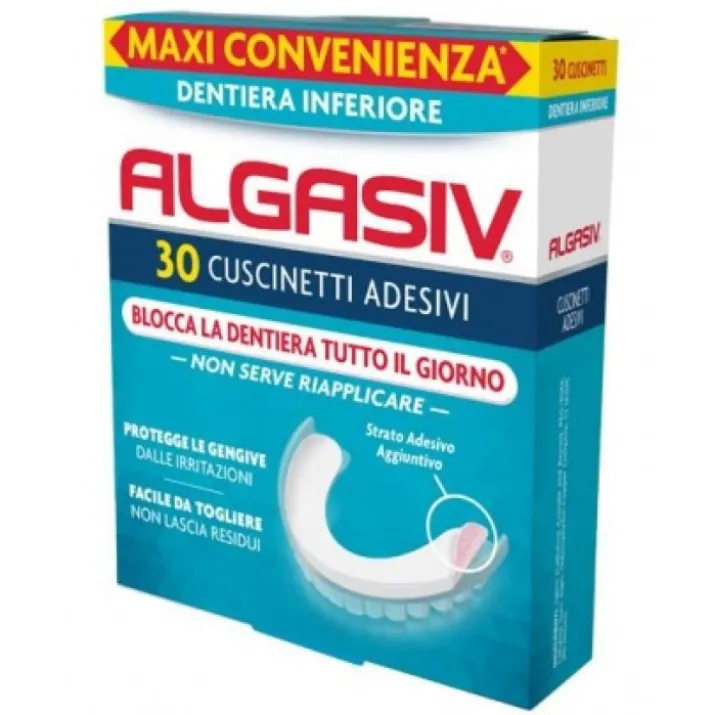 Adesivo Protesi Inferiore Alagasiv 30 Cuscinetti Adesivi
