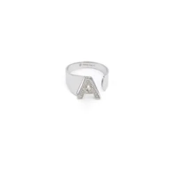 Anello Lettera A Argento Strass Linea ABC MyLovly