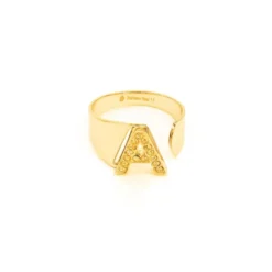 Anello Lettera A Oro Strass Linea ABC MyLovly