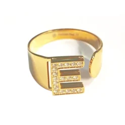 Anello Lettera E Oro Strass Linea ABC MyLovly