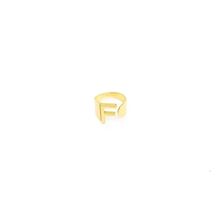 Anello Lettera F Oro Strass Linea ABC MyLovly