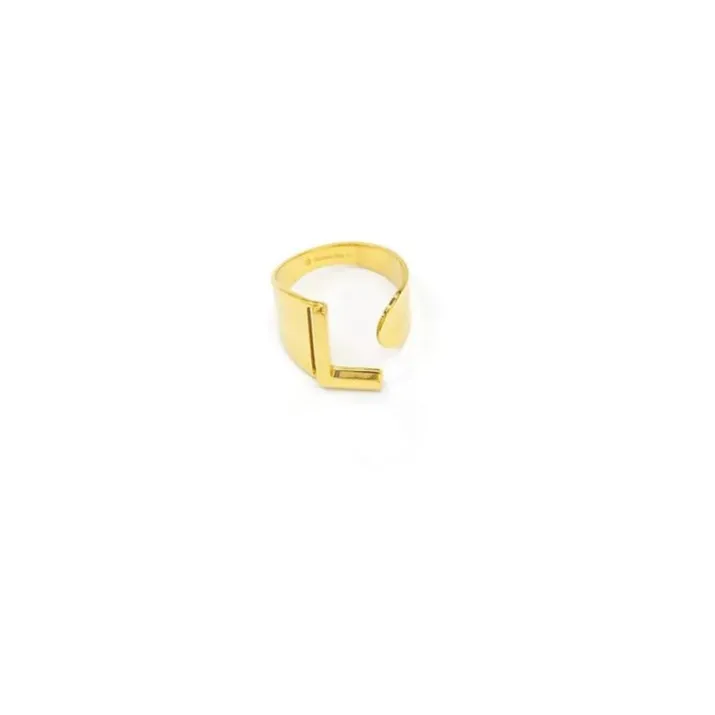 Anello Lettera L Oro Strass Linea ABC MyLovly