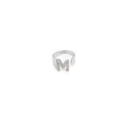 Anello Lettera M Argento Strass Linea ABC MyLovly
