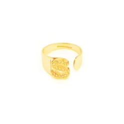 Anello Lettera S Oro Strass Linea ABC MyLovly