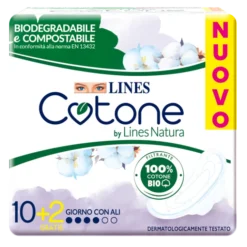 Assorbenti Ultra Giorno Con Ali Lines Cotone 12 Pezzi
