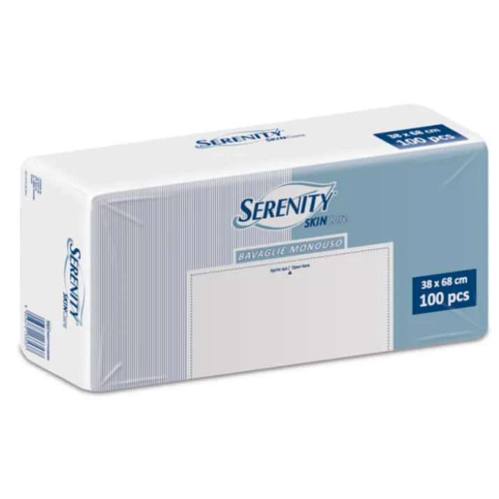 Bavaglie Monouso 38x68cm Serenity SkinCare 100 Pezzi