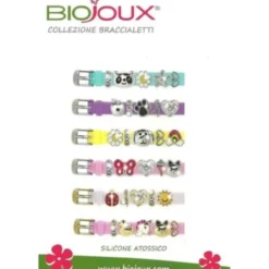 Braccialetto in Silicone Bianco con Charms in Metallo