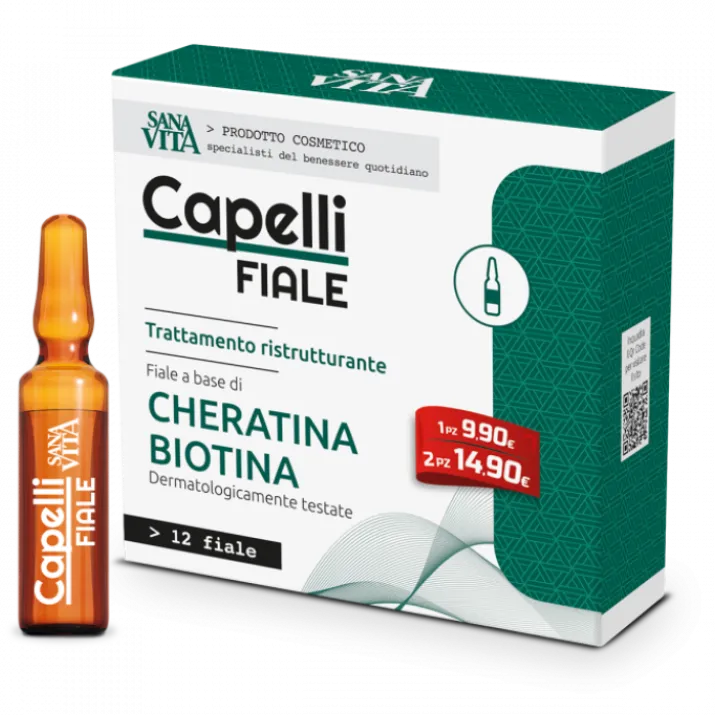 Capelli Fiale Cheratina Biotina SANAVITA 12 Fiale