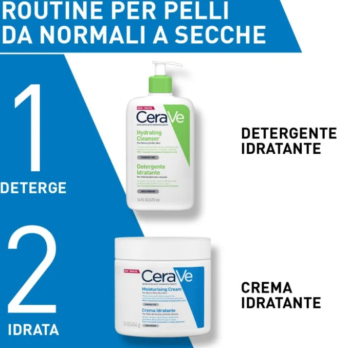 CeraVe Crema Idratante, Per Pelli Da Secche a Molto Secche Per il Corpo e il Viso, 177 ml