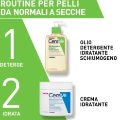 CeraVe Olio detergente idratante Deterge, idrata e lenisce, 236 ml
