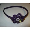 Cerchietto Capelli Uncinetto E Strass Celeste 1 Pezzo