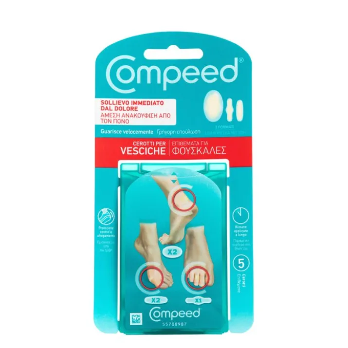 Cerotti Per Vesciche Formato Misto Compeed® 5 Pezzi
