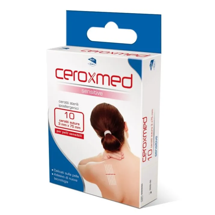 Ceroxmed Sensitive IBSA 10 Cerotti Sutura 3x75mm