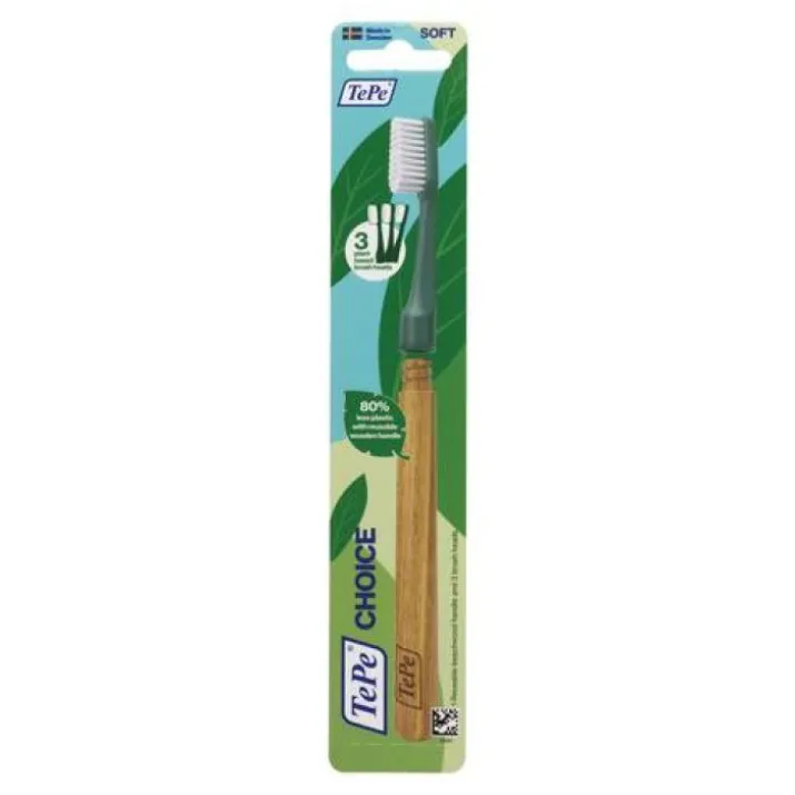 Choice Spazzolino Con Manico In Legno + 3 Testine Cambiabili Tepe®