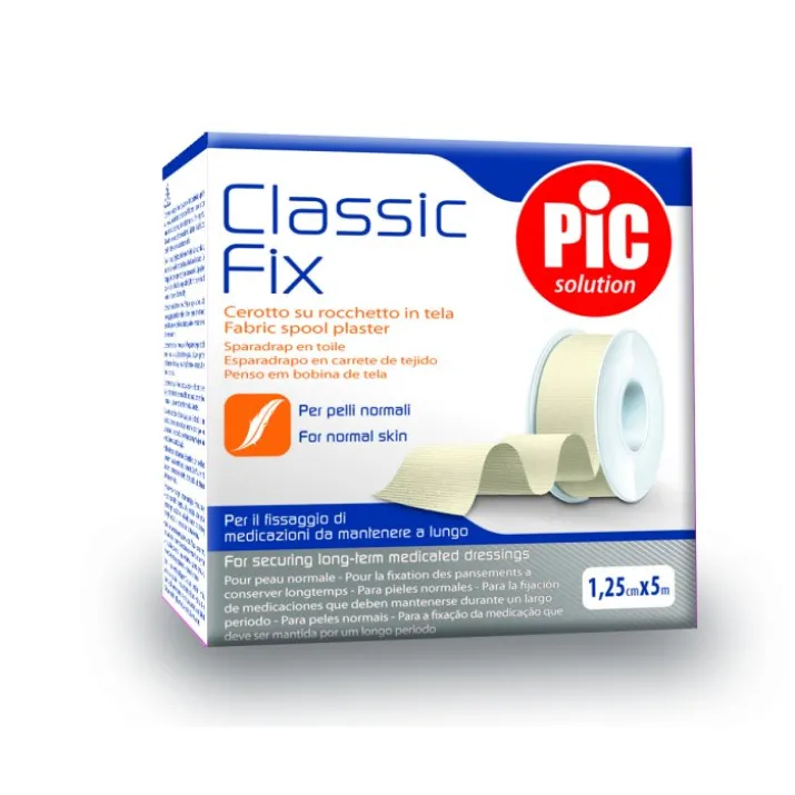 Classic Fix 1,25cm x 5m Cerotto su Rocchetto in Tela PIC