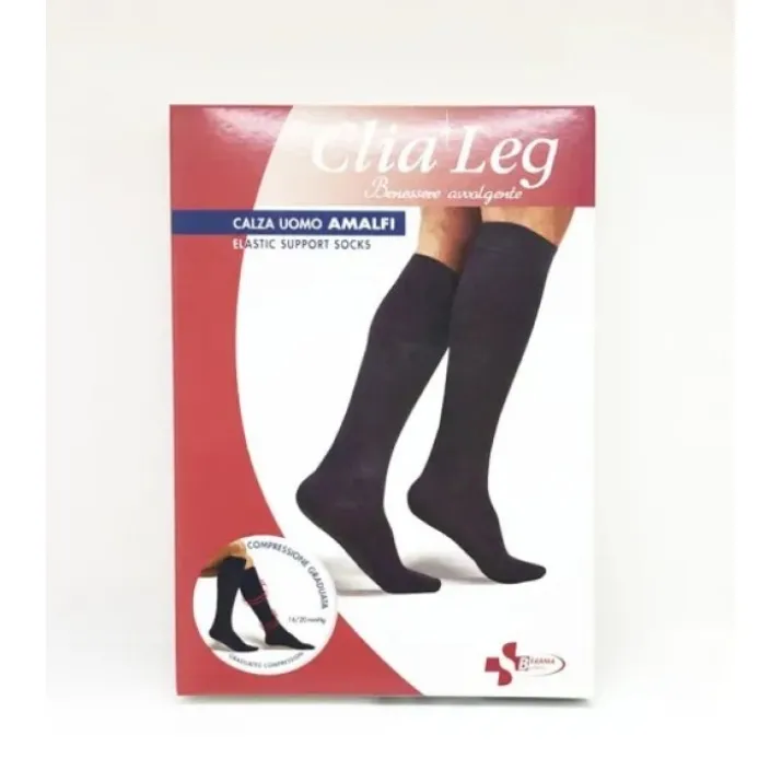 Clia Leg Calza Uomo Amalfi 16-20mmHg Blu Tg.XL