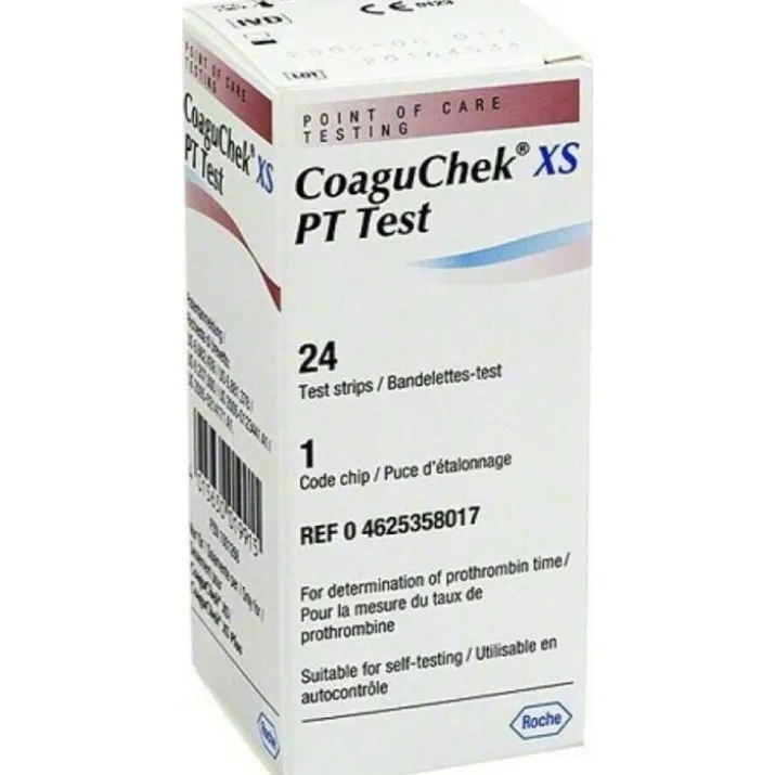 CoaguChek XS PT Test Strips Roche 24 Strips