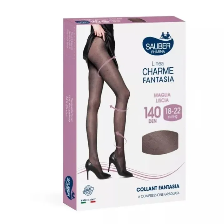 Collant 140 Charme Rombi Pois Nero Tg.4 Sauber