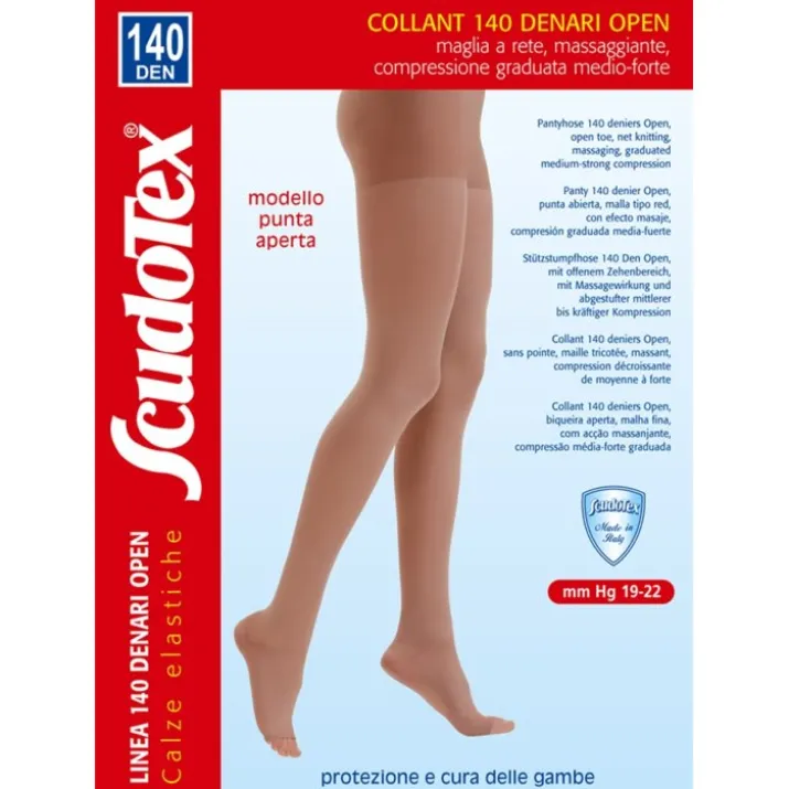 Collant 140 Den Punta Aperta 593 Nero Scudotex 1 Paio