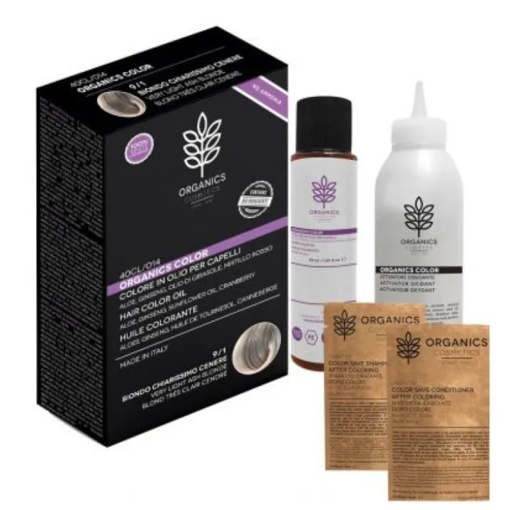 Colore in Olio Per Capelli 9/1 Biodo Chiarissimo Cenere Organics Pharm