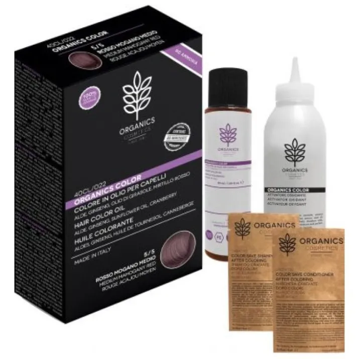 Colore in Olio Per Capelli 5/5 Rosso Mogano Medio Organics Pharm