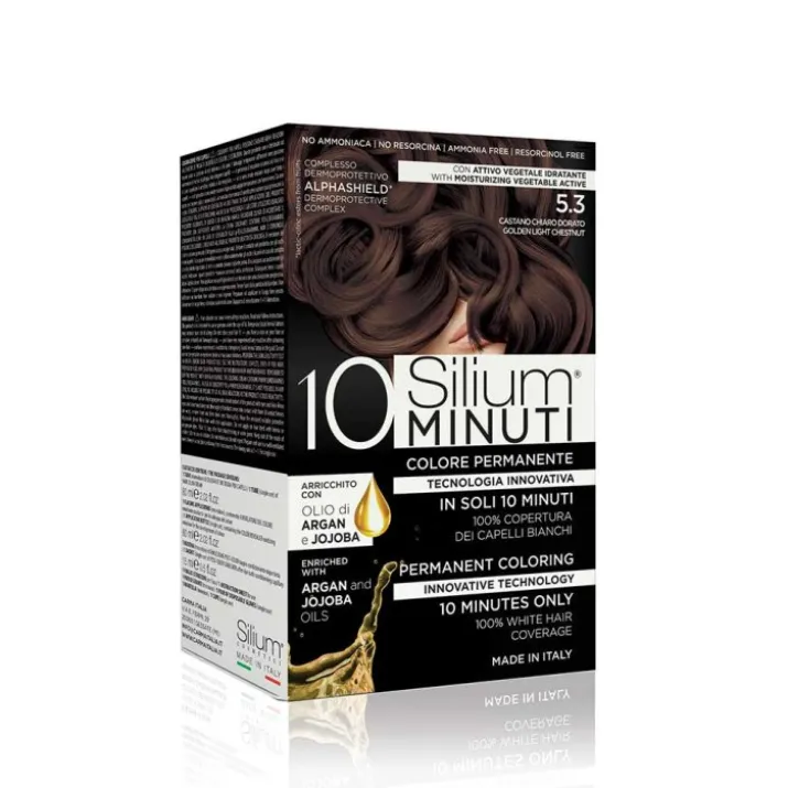 Colore Permanente 10 Minuti Castano Chiaro Dorato 5,03 Silium 1 Kit