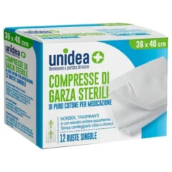 COMPRESSE DI GARZA STERILI unidea 36x40cm 12 Buste