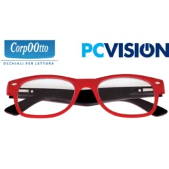 CorpoOtto PC Vision Occhiale da Lettura Rosso +1,50