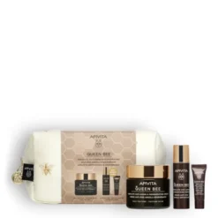 Crema Ricca 50ml + Siero 10ml + Crema Occhi 2ml Apivita Queen Bee Cofanetto Regalo Con Pochette