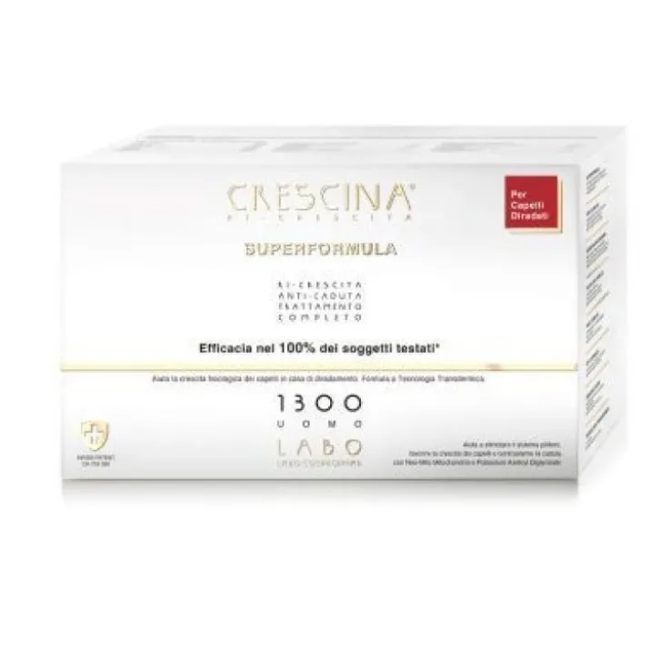Crescina Super Formula Uomo 1300 20+20 Fiale Trattamento Completo