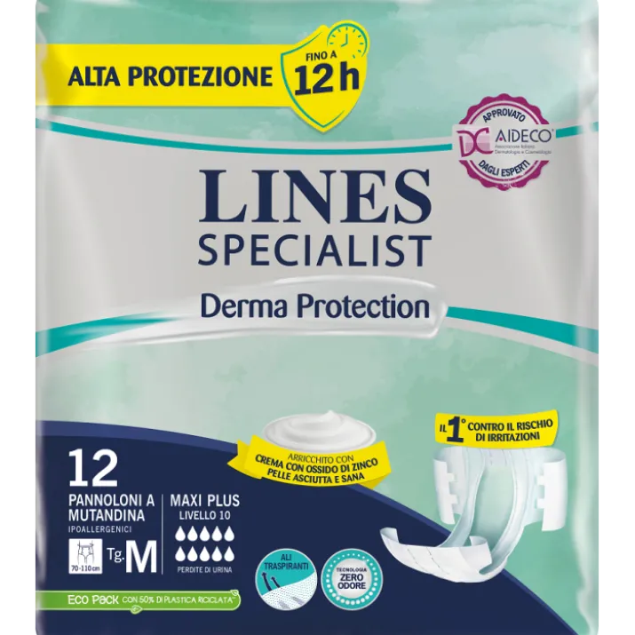 Derma Protection Pannoloni a Mutandina M Lines Specialist 12 Pezzi