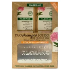 Duo Shampoo Solido Alla Peonia Klorane 2x80g