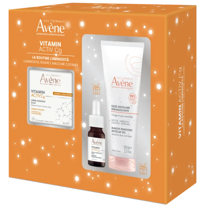 Eau Thermale Avène Cofanetto Natale Luminosità Vitamin Activ Cg, Rughe, macchie Cutanee