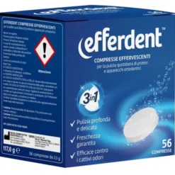 Efferdent Effervescenti 3 In 1 Incos 56 Compresse