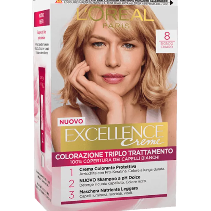 Excellence Crème Colorazione Permanente 8 Biondo Chiaro L'OREAL 40ml