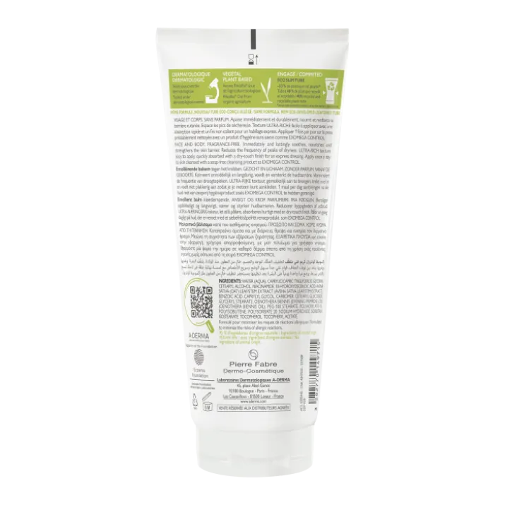 Exomega Control Balsamo Emolliente A-Derma 200ml