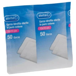 Garza Idrofila Sterile 10x10cm Alvita 50 Garze
