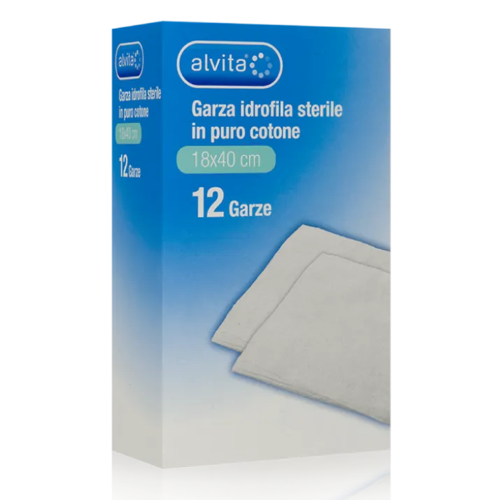 Garza Sterile 18cmx40cm Alvita 12 Pezzi