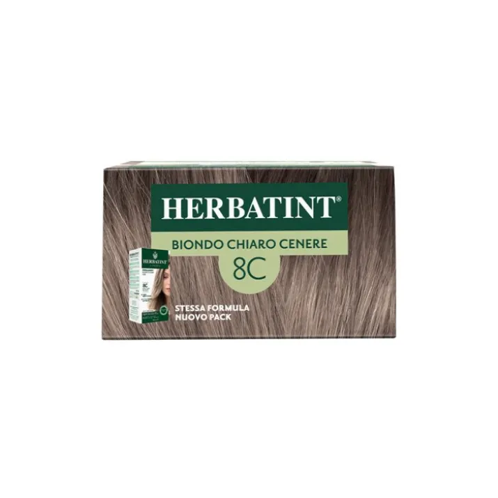 Gel Colorante Permanente 8C Biondo Chiaro Cenere HERBATINT® 170ml