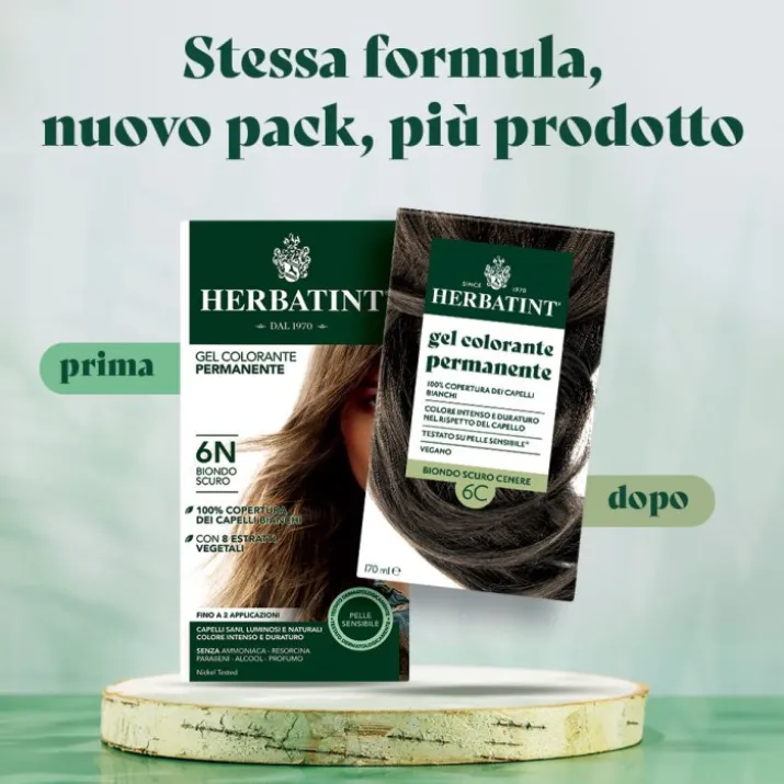 Gel Colorante Permanente 6C Biondo Scuro Cenere Herbatint 170ml