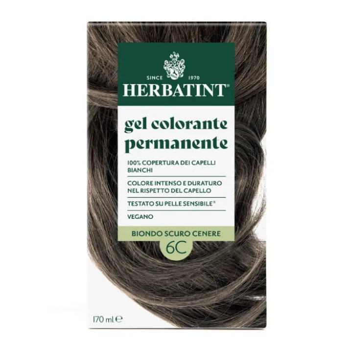 Gel Colorante Permanente 6C Biondo Scuro Cenere Herbatint 170ml
