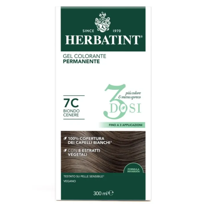 Gel Colorante Permanente 7C 3 Dosi Herbatint 300ml