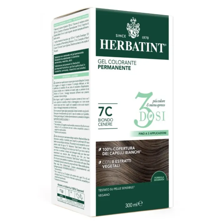 Gel Colorante Permanente 7C 3 Dosi Herbatint 300ml