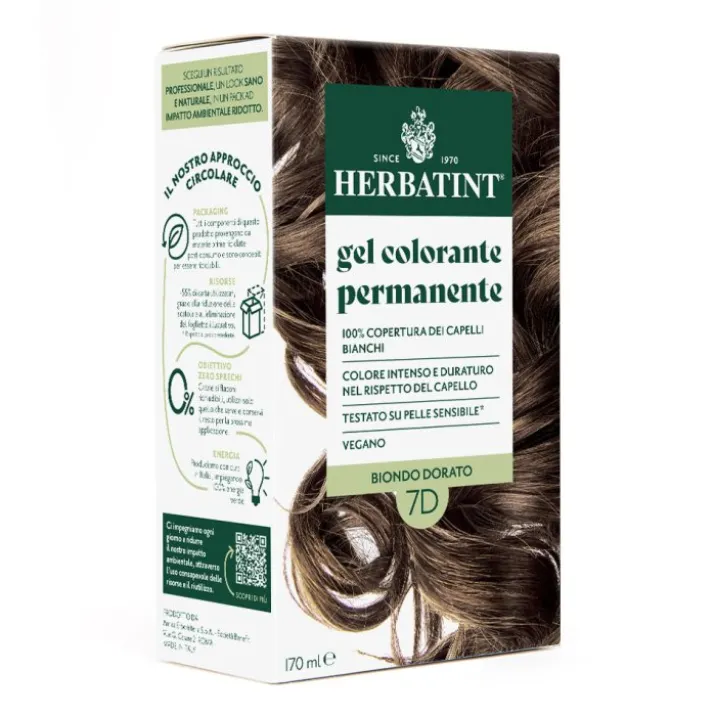 Gel Colorante Permanente 7D Biondo Dorato Herbatint 170ml