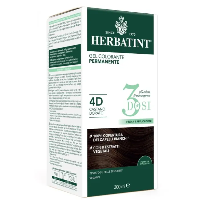 Gel Colorante Permanente 4D 3 Dosi Herbatint 300ml
