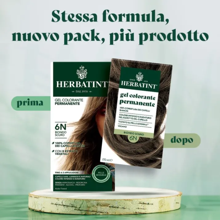 Gel Colorante Permanente 6N Biondo Scuro Herbatint 170ml
