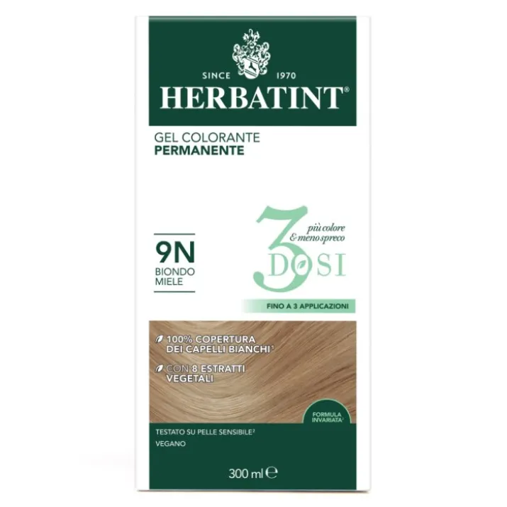 Gel Colorante Permanente 9N 3 Dosi Herbatint 300ml