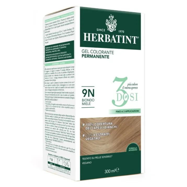 Gel Colorante Permanente 9N 3 Dosi Herbatint 300ml