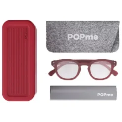 Glasses Cherry Red +3 Popme