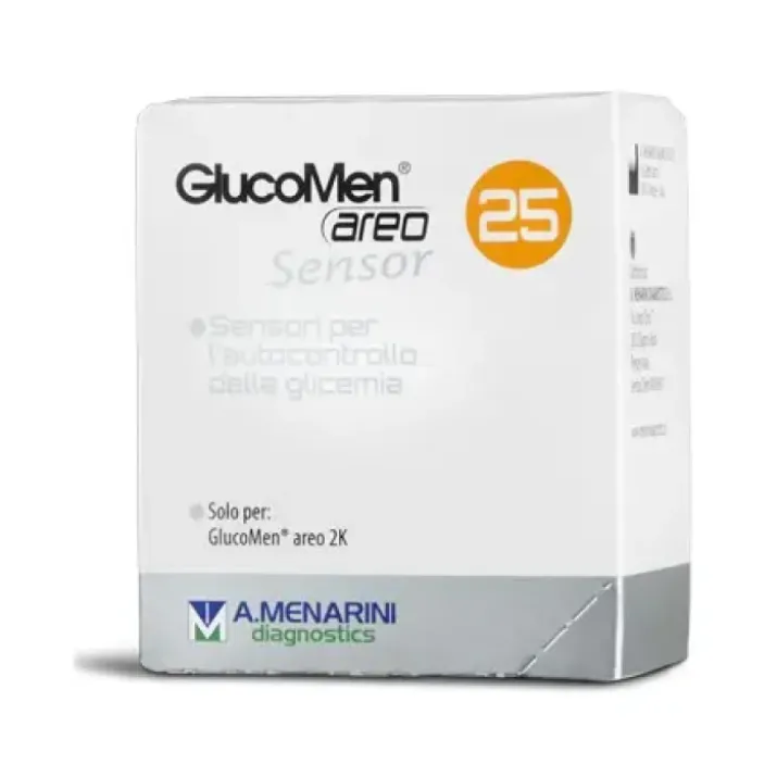 GlucoMen Areo Sensor A.Menarini Diagnostics 25 Strisce